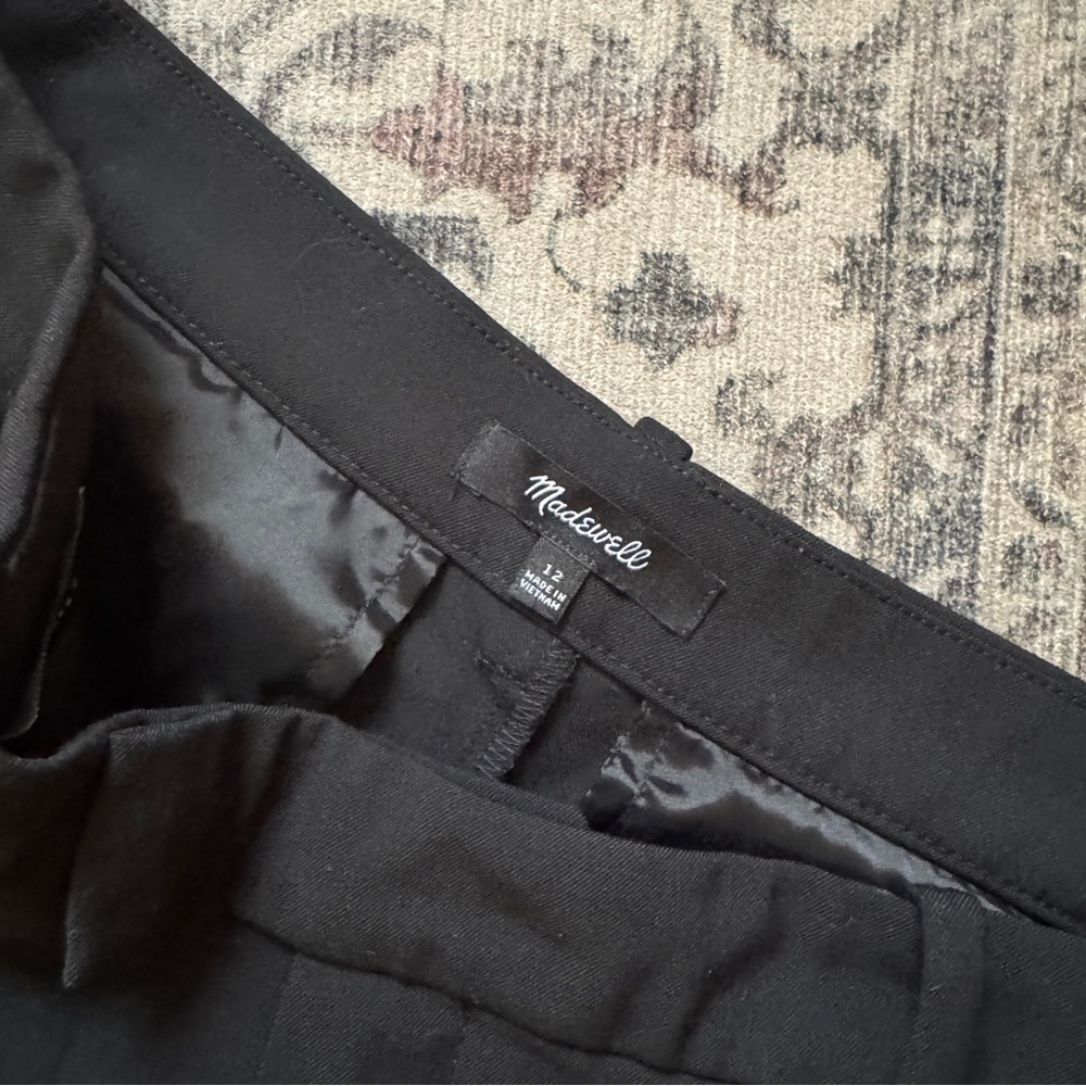 Madewell Black Fairbanks Pintuck Trouser Pants 12 - Picture 7 of 9
